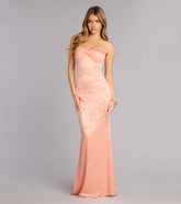 Averie Floral Lace Strapless Mermaid Dress