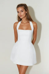 Chloe Halter Fit-and-Flare Mini Dress