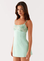 Zion Beaded Mini Dress - Sage