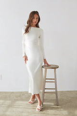 Sofia Open Back Satin Maxi Dress