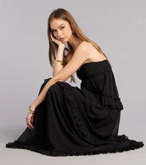 Soft Drama Chiffon Ruffle A-Line Maxi Dress