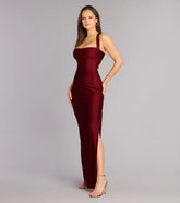 Rey Lace-Up Column Formal Dress