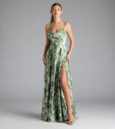 Robina Lace-Up A-Line Floral Satin Formal Dress