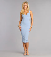 Stylish Plans Ribbed Knit Bodycon Midi Dress