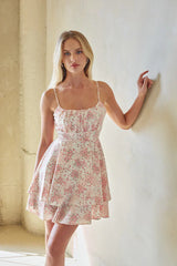 Alina Floral Tie Back Mini Dress
