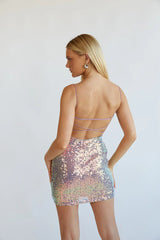 Taylor Open Back Sequin Bodycon Mini Dress