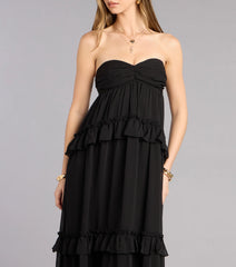 Soft Drama Chiffon Ruffle A-Line Maxi Dress