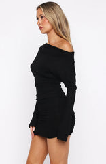 Close To You Long Sleeve Mini Dress Black