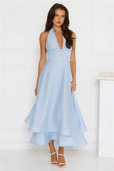 Opal Glow Halter Maxi Dress Blue