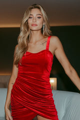Scarlet Velvet Mini Dress