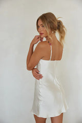 Meadow Floral Trim Satin Mini Dress