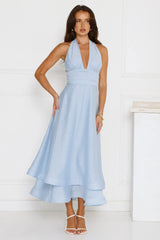 Opal Glow Halter Maxi Dress Blue