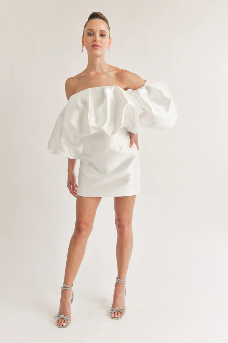 Theresa Off-The-Shoulder Puff Sleeve Mini Dress