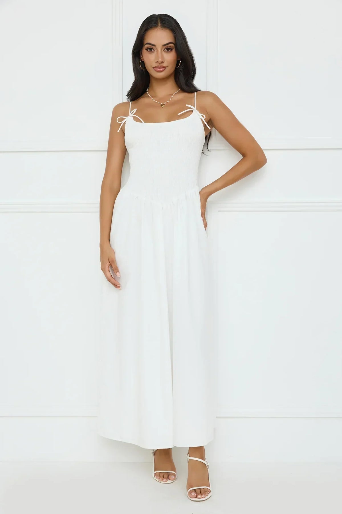 Pretty Willow Maxi Dress White