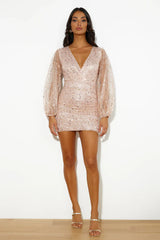 Queen Status Sequin Mini Dress Bronze
