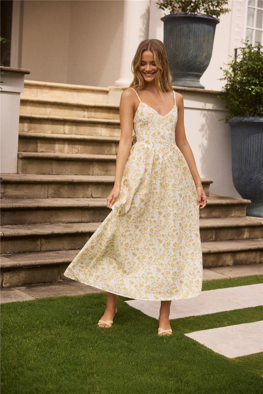 Painted Skies Maxi Dress Yellow