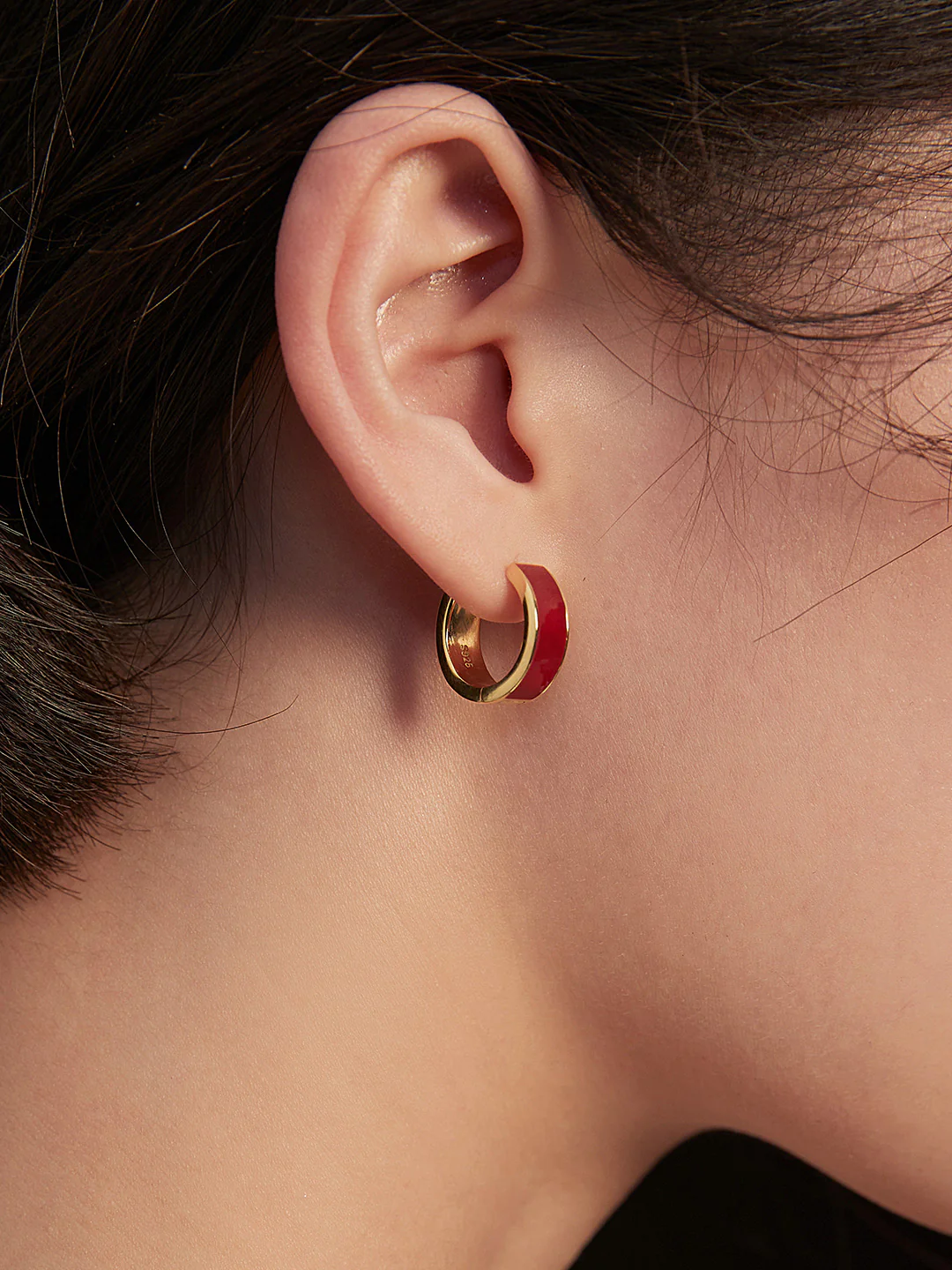 Red Oil-drop Glaze Earrings E0677