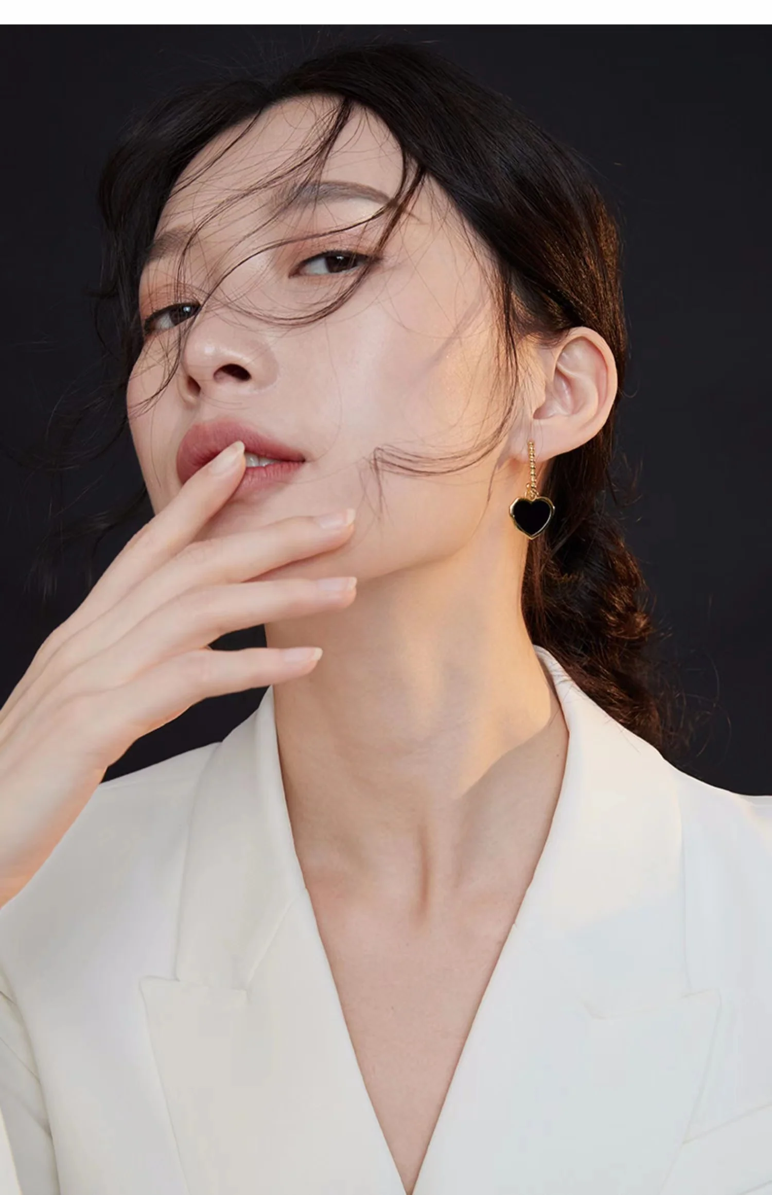 Red ／Black Oil-drop Glaze Earrings E0569