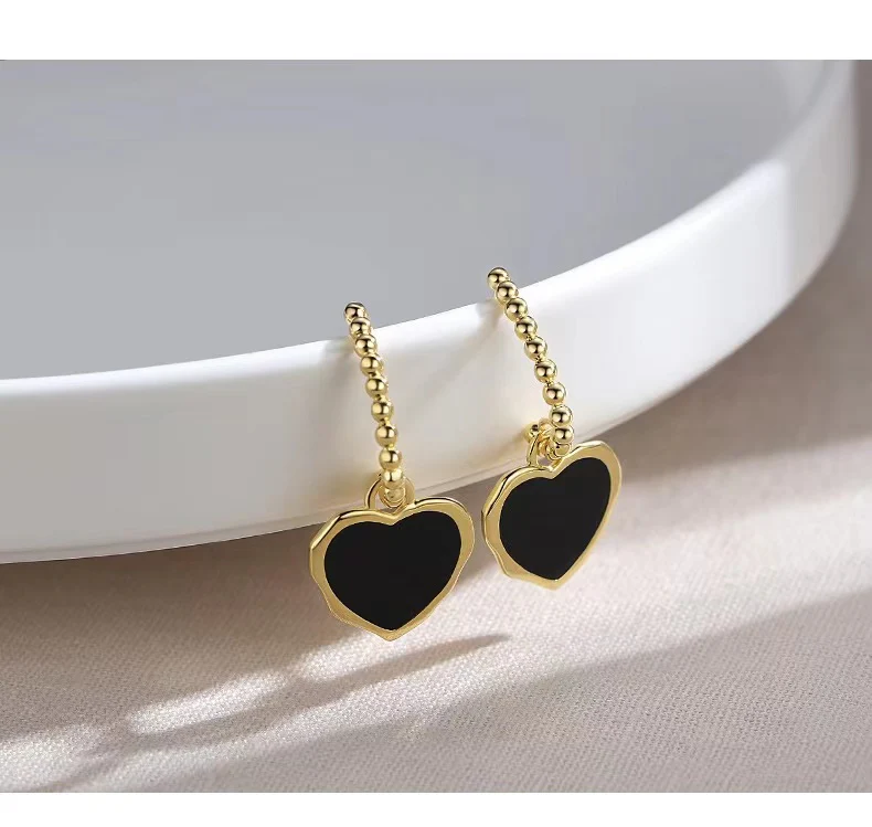 Red ／Black Oil-drop Glaze Earrings E0569