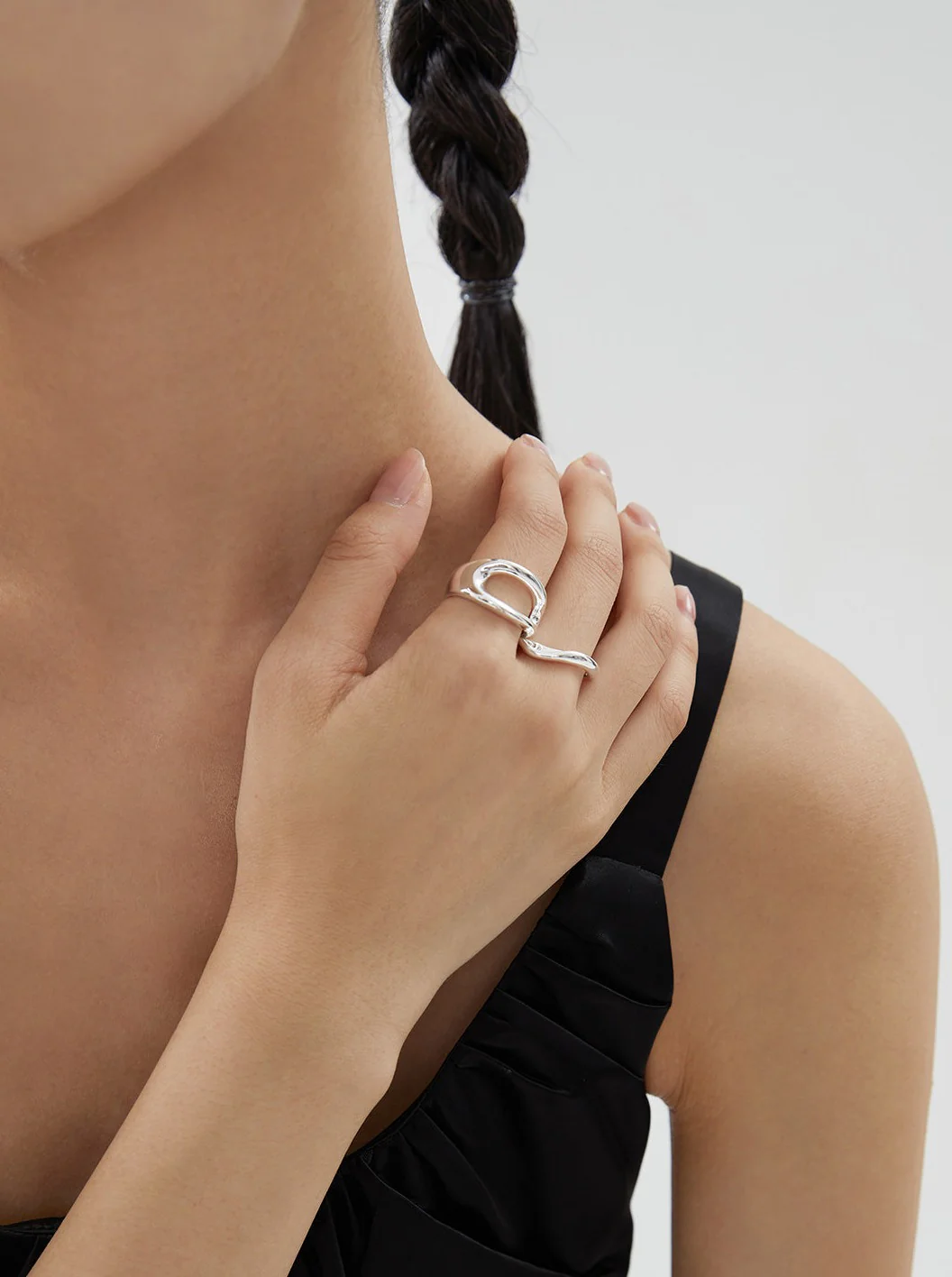 Silver Open Adjustable Ring J0079-1