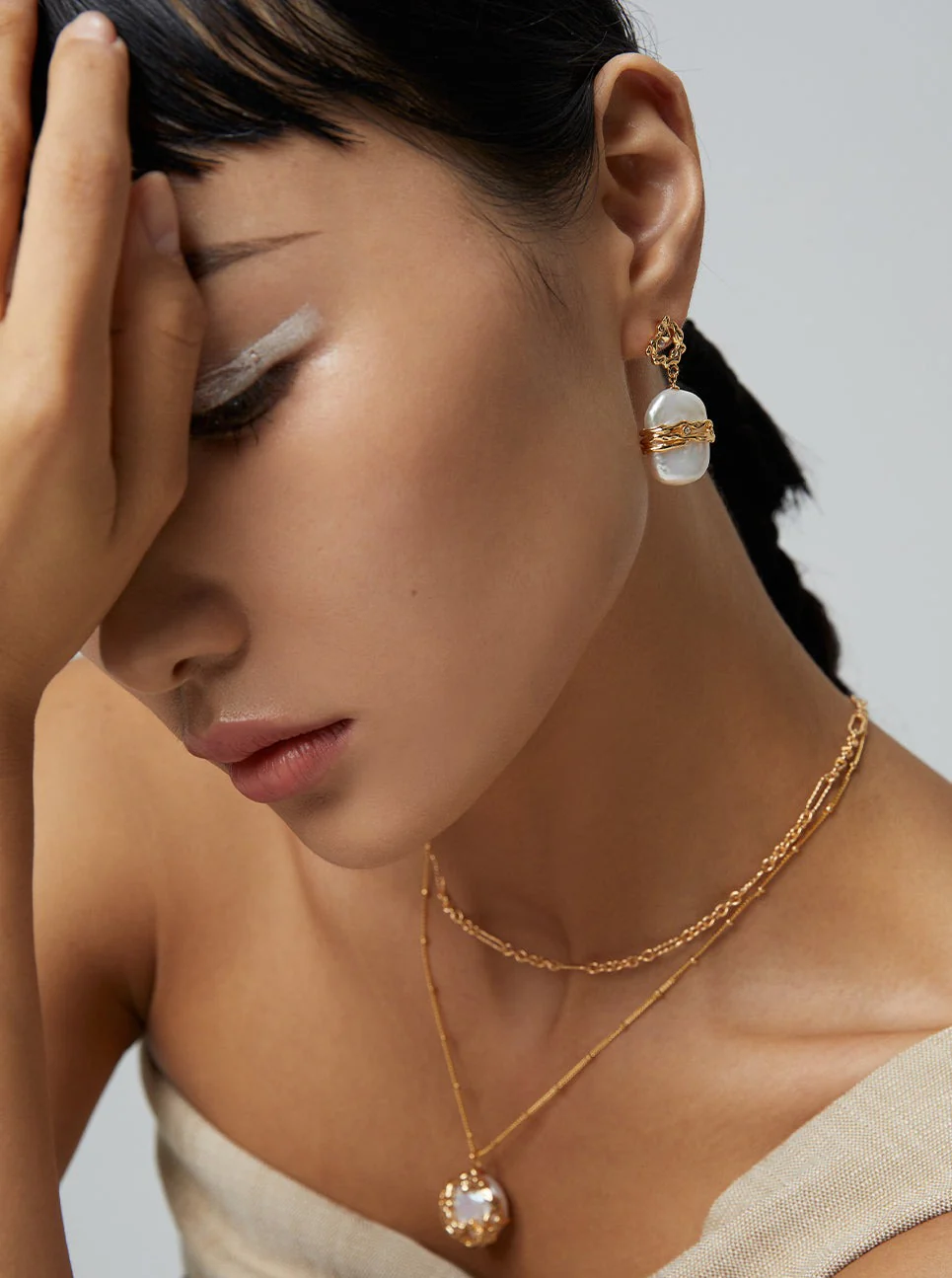 Vintage Baroque Pearl Earrings