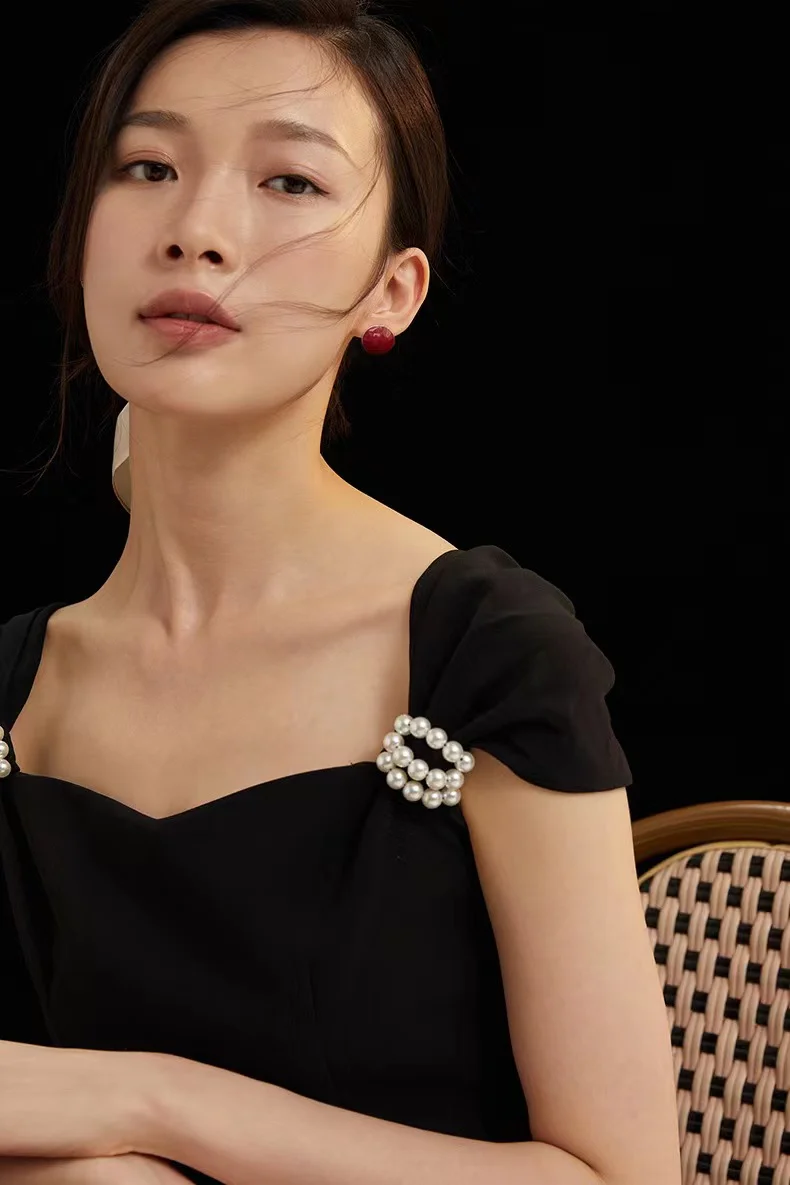 Red Oil-drop Glaze Earrings E0799