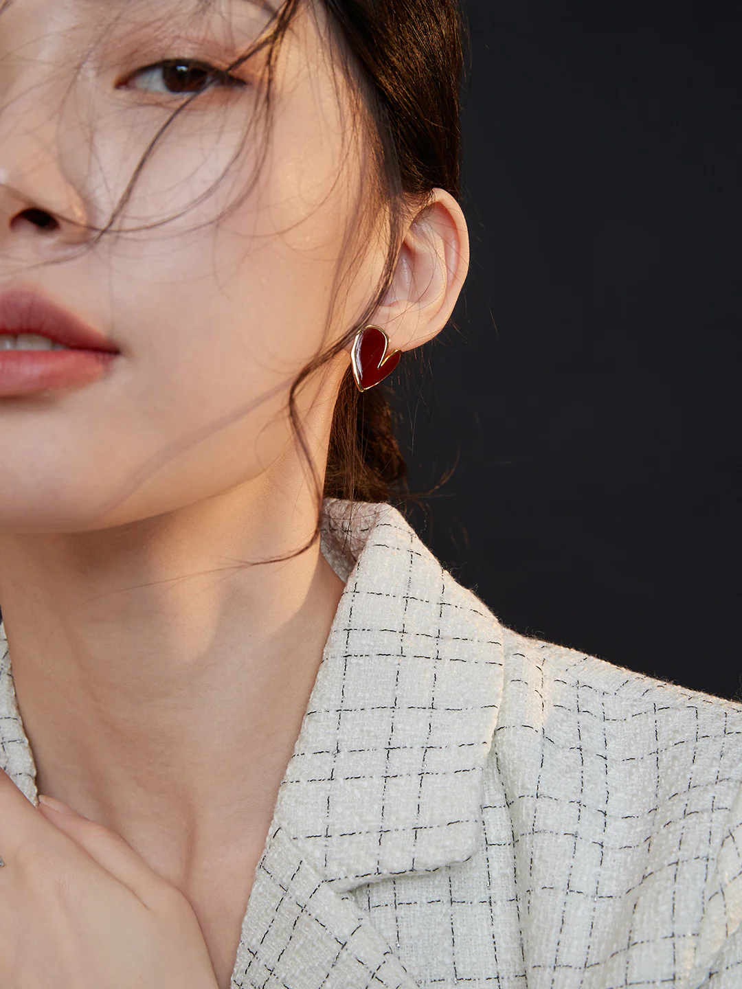 Red Oil-drop Glaze Earrings E0567