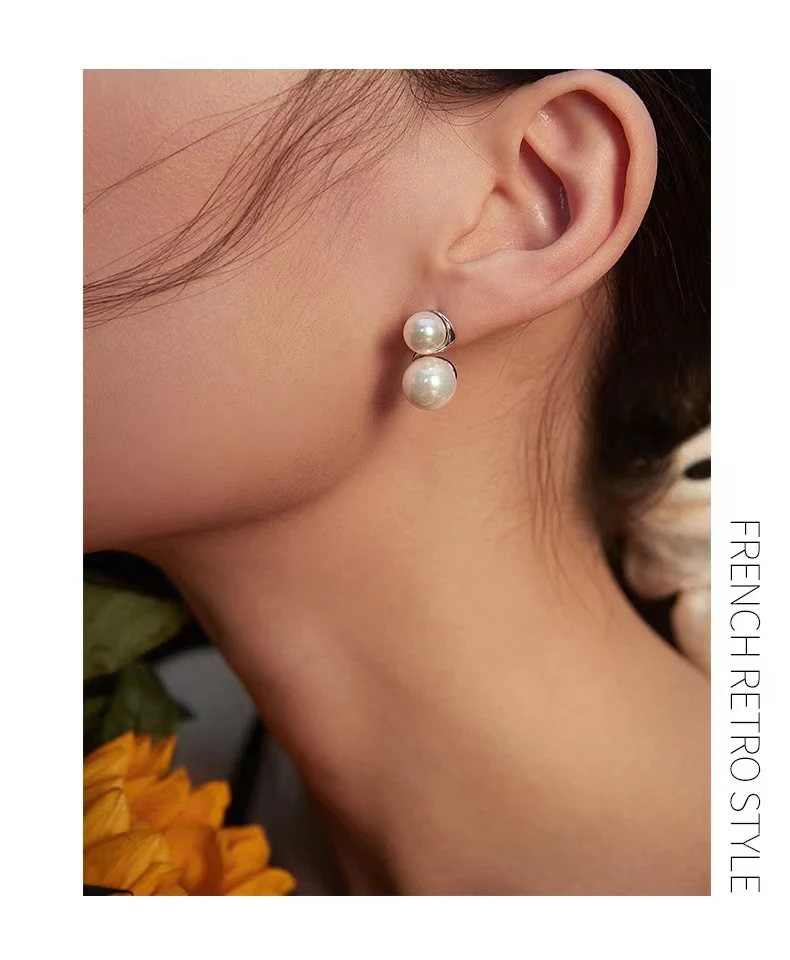 Minimalist Shell Pearl Earrings E0669