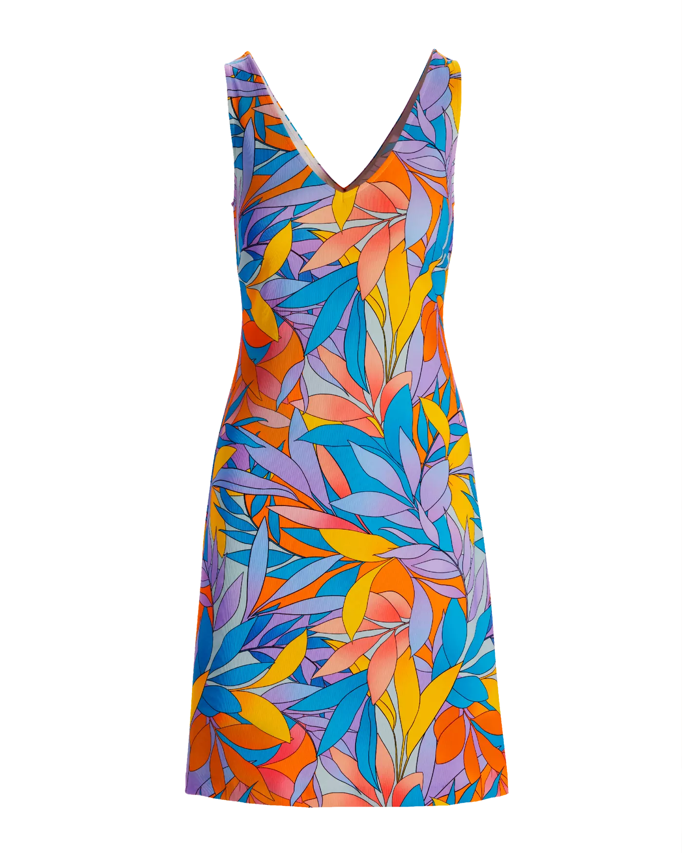 Beyond Travel Print V Neck Short Dress