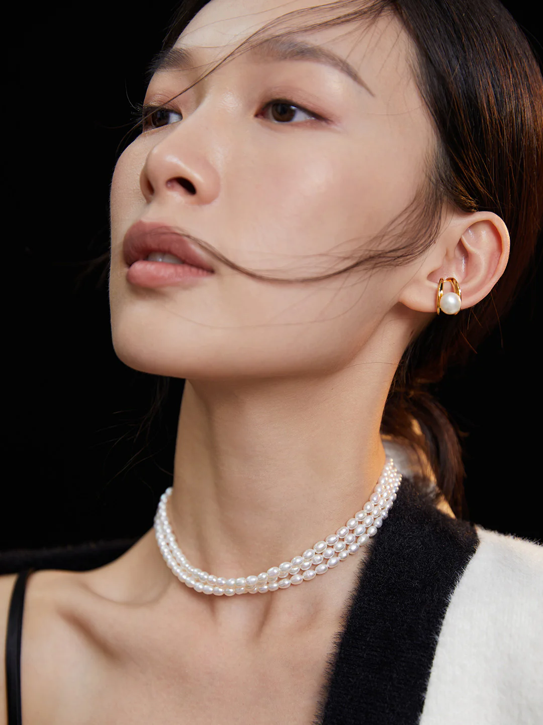 Sterling Silver Pearl Ear Cuffs（Single）E0728