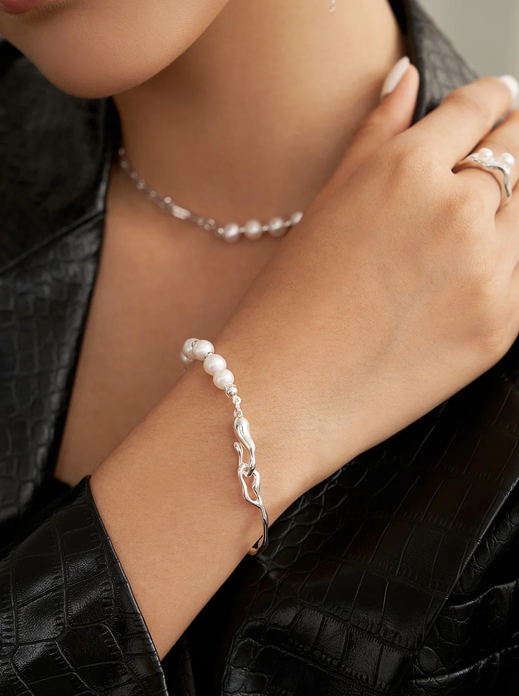 S925 silver natural pearl bracelet SL0032