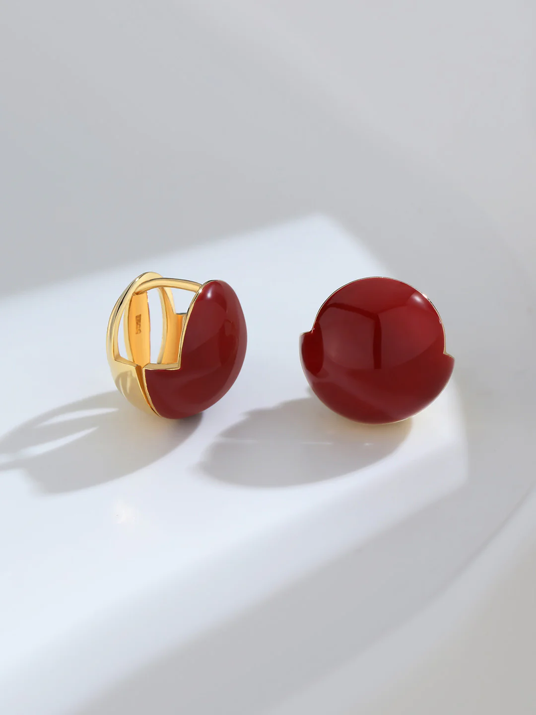 Red Oil-drop Glaze Earrings E0594