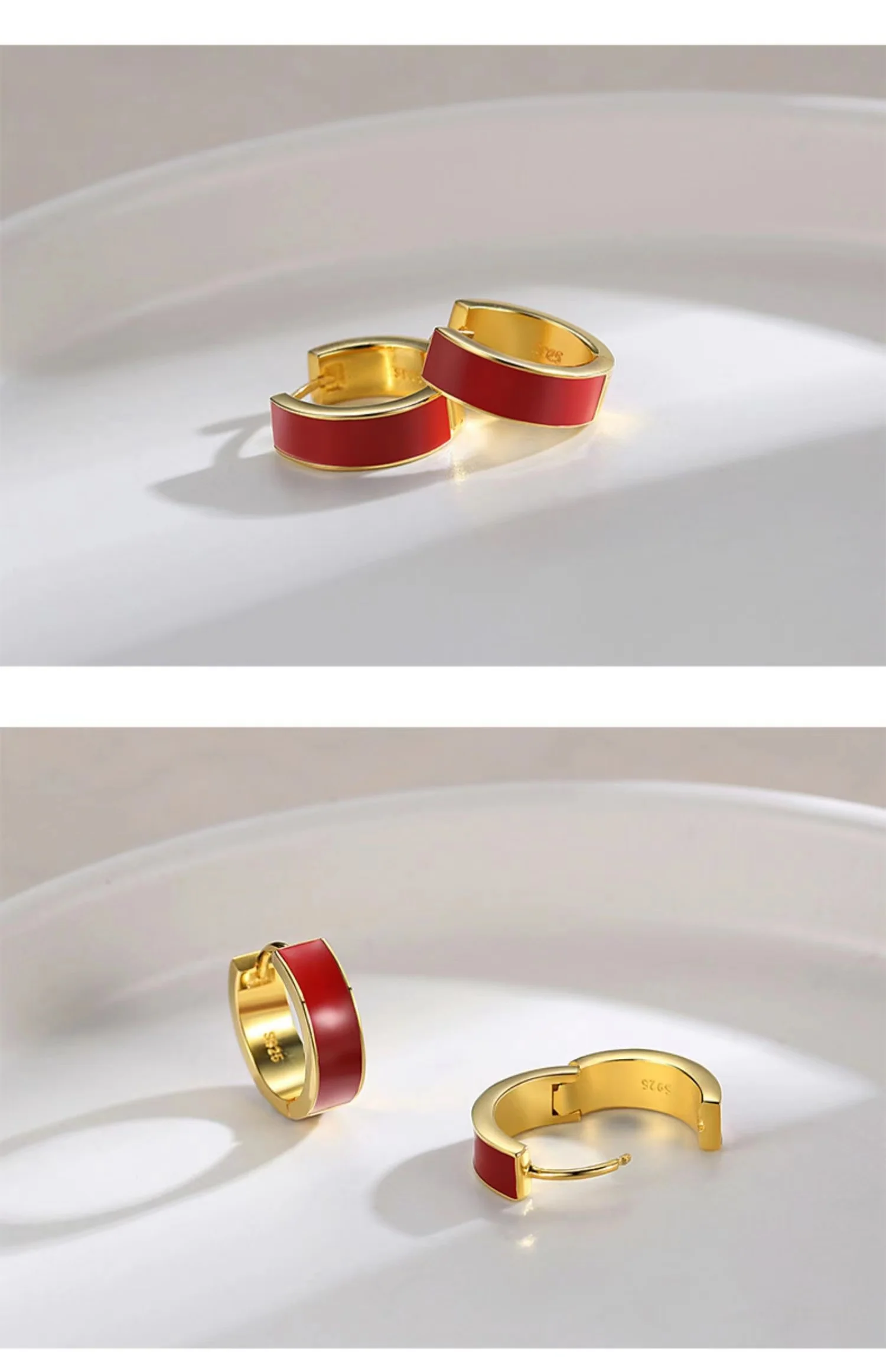 Red Oil-drop Glaze Earrings E0677